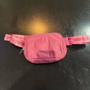 Lululemon belt bag- pink with stripe
